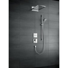 Термостат hansgrohe ShowerSelect Highfow для душа з окремим виводом для ручного душа, білий скляний 15735400 (розпродаж)