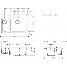 Мийка для кухні hansgrohe S51 S510-F635, сірий камінь 43315290