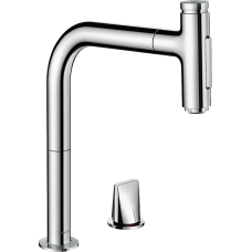 Змішувач hansgrohe Metris Select M71 для кухонної мийки з висувним душем, хром 73818000