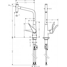 Змішувач hansgrohe Metris Select для кухонної мийки 14884000 хром