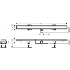 Монтажний комплект для плоскої установки Hansgrohe RainDrain Compact 900 мм 56169000