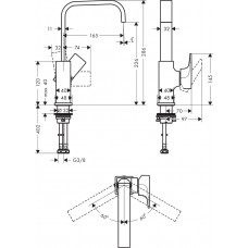 Змішувач hansgrohe Metropol для раковини із зливним клапаном Push-Open 32511990 золото