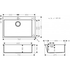 Мийка для кухні hansgrohe S71 S711-F660 43302800 сталь