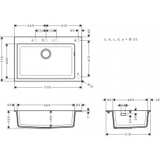 Мийка для кухні hansgrohe S51 S510-F660 43313380 сірий бетон