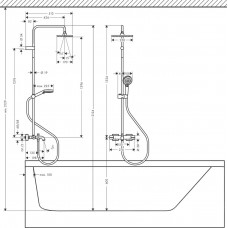 Душова система hansgrohe Vernis Shape Showerpipe 230 1jet з термостатом для ванни 26284000 хром