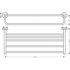 Полиця для рушників з тримачем Hansgrohe Logis Universal 41720000, 600 мм