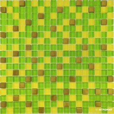 Мозаика Grand Kerama 457 микс зеленый-желтый-золото 6×300×300