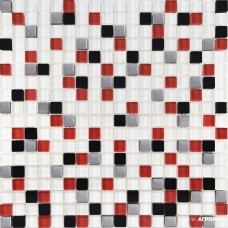 Мозаика Grand Kerama 458 микс белый-красный-черный-платина 6×300×300