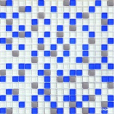 Мозаика Grand Kerama 466 микс белый-голубой-платина 6×300×300