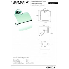 104112012 Omega Тримач туалетного паперу з кришкою, Bemeta