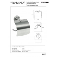 104112015 NEO: тримач туалетного паперу з кришкою,нерж.мат Bemeta Чехія