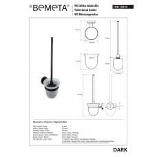 104113010 Dark Щітка для унітаза (чорна)  , Bemeta