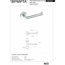 104212035 NEO: тримач туалетного паперу Bemeta Чехія