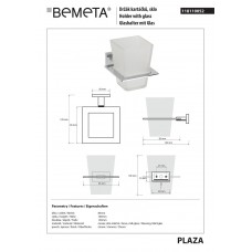 118110052 Plaza Тримач для стакана+стакан(скло), Bemeta