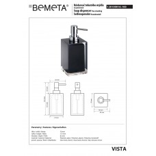 120109016-100 Vista: Дозатор рідкого мила; чорний Bemeta Чехія