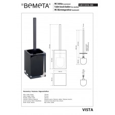 120113316-100 Vista: Щітка WC підлогова; чорний Bemeta Чехія