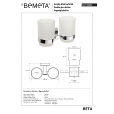 132110022 Beta Тримач стаканів подвійний з стаканами(скло)  Bemeta Чехія