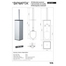 135913091Beta:Туалетна щітка з тримачем на підлогу/настінним (метал) Bemeta Чехія