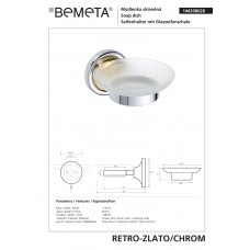 144208028 Retro Мильниця скляна(золото/хром), Bemeta