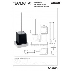 145413092 Gamma Щітка WC підвісна чорний Bemeta Чехія