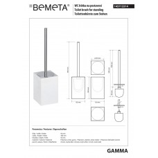 145713314 Gamma Щітка WC підлогова білий Bemeta Чехія