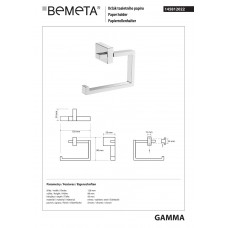145812022 Gamma: Тримач для туалетного паперу без кришки Bemeta Чехія