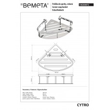 Поличка для мила 146208072 Cytro : кутова, нержавійка блиск Bemeta Чехія