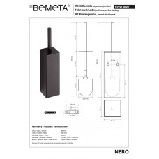 Туалетна щітка з тримачем Nero (135913090), Bemeta