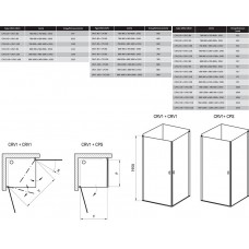 Душова кабіна (половина) прямокутна CRV1-90 Transparent, (1QV70C01Z1) RAVAK