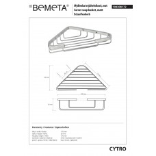 Мильниця кутова, нерж. 104308172 Cytro мат Bemeta Чехія