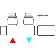 Набір вентилів інтегрований термостатичний лівий білий Twins All in One Terma