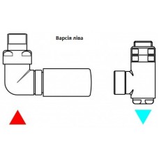 Набір вентилів трьохосьовий термостатичний лівий білий мат Integra All in One Terma