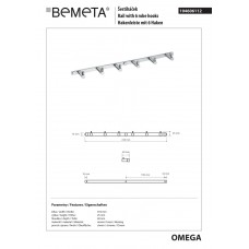 Планка з гачками Omega (104606112), Bemeta