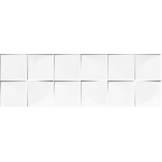 Плитка стінова White Glossy Quadra RECT 250x750x9 Konskie