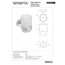 Стакан з тримачем Omega (104110012), Bemeta
