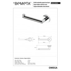 Тримач туалетного паперу 104212032L Omega Bemeta Чехія