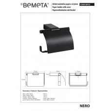Тримач туалетного паперу 135012010 Nero з кришкою Bemeta Чехія