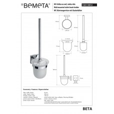 Туалетна щітка з тримачем Beta (132113012), Bemeta