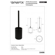 Туалетна щітка з тримачем Dark (104913090), Bemeta