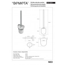 Туалетна щітка з тримачем Neo (104113015), Bemeta