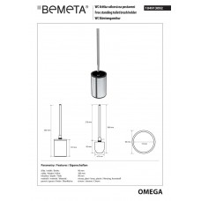 Туалетна щітка з тримачем Omega (104913092), Bemeta