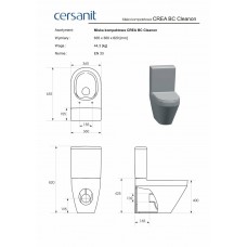 Унітаз підлоговий Crea Oval CleanOn з кришкою Slim дюропласт soft close (CCCZ1005956213) Cersanit