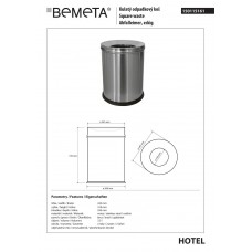Відро для сміття 7,5 л Hotel (150115161), Bemeta