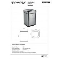 Відро для сміття 9 л Hotel (137115225), Bemeta