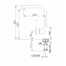 Змішувач для кухні Inova II (15294441) хром, Adell