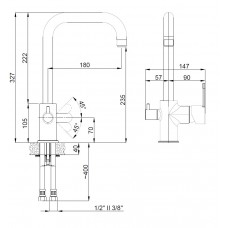 Змішувач для кухні з підключенням до фільтра Lento (15494421) хром, Adell