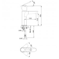 Змішувач для умивальника Lea Regular (15924501) хром, Adell