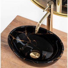 умывальник Rea Sofia 27x35 mini black marble shine (REA-U6963)