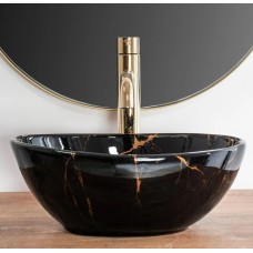 умывальник Rea Sofia 27x35 mini black marble shine (REA-U6963)