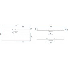 умивальник Rea Goya 45,5x100 black (REA-U8666)